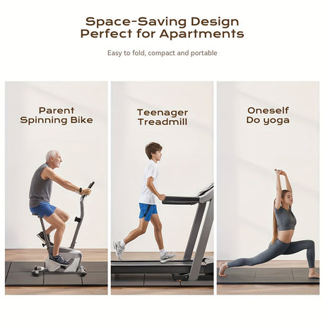 Thickened Foldable Fitness Mat｜Anti-Slip Home Exercise Mat for Treadmill and Yoga, Multi-Functional Silent Floor Protector