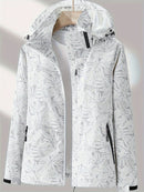 Plus Size Women'S Jacket Spring Autumn Outdoor Coat Detachable Hood Jacket - Black - Size M(AU M/EU48)