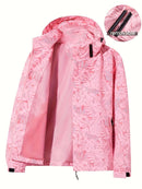 Plus Size Women'S Jacket Spring Autumn Outdoor Coat Detachable Hood Jacket - Black - Size M(AU M/EU48)