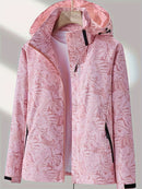 Plus Size Women'S Jacket Spring Autumn Outdoor Coat Detachable Hood Jacket - Green - Size 2XL(AU 2XL/EU54)
