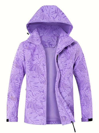 Plus Size Women'S Jacket Spring Autumn Outdoor Coat Detachable Hood Jacket - Pink - Size XL(AU XL/EU52)