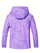 Plus Size Women'S Jacket Spring Autumn Outdoor Coat Detachable Hood Jacket - Purple - Size XL(AU XL/EU52)
