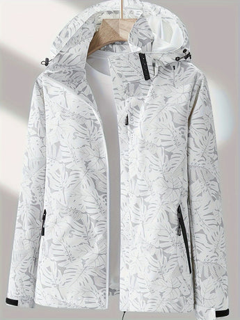 Plus Size Women'S Jacket Spring Autumn Outdoor Coat Detachable Hood Jacket - Red - Size S(AU S/EU46)