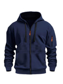 Unisex Hoodie Zip-Up Hoodie Autumn Winter Jacket Fleece Jacket Outdoor Training - Black - Size M(AU M/EU48)