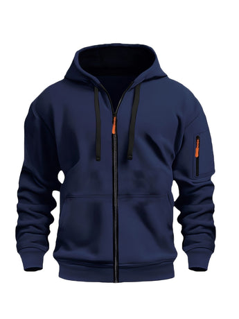 Unisex Hoodie Zip-Up Hoodie Autumn Winter Jacket Fleece Jacket Outdoor Training - Black - Size M(AU M/EU48)