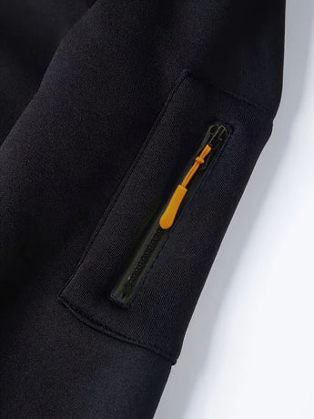 Unisex Hoodie Zip-Up Hoodie Autumn Winter Jacket Fleece Jacket Outdoor Training - Black - Size M(AU M/EU48)