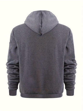 Unisex Hoodie Zip-Up Hoodie Autumn Winter Jacket Fleece Jacket Outdoor Training - Khaki - Size S(AU S/EU46)