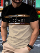 Men'S Casual T-Shirt Short Sleeve Tee Polyester Round Neck Lightweight Everyday - Green - Size S(AU S/EU46)