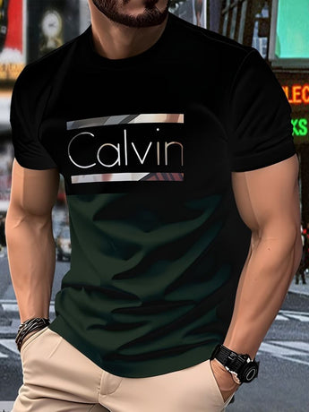 Men'S Casual T-Shirt Short Sleeve Tee Polyester Round Neck Lightweight Everyday - Red - Size 2XL(AU 2XL/EU54)