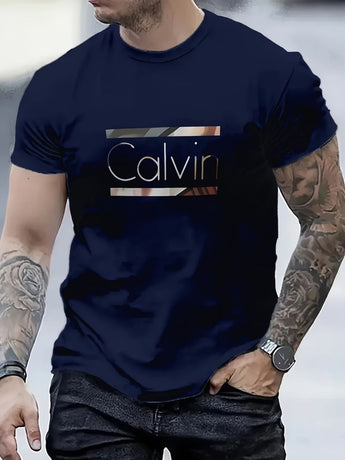 Men'S Casual T-Shirt Short Sleeve Tee Polyester Round Neck Lightweight Everyday - Red - Size 2XL(AU 2XL/EU54)