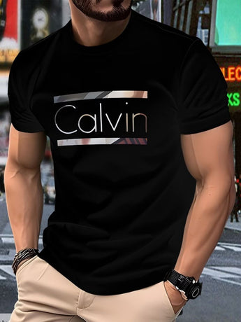 Men'S Casual T-Shirt Short Sleeve Tee Polyester Round Neck Lightweight Everyday - Red - Size 2XL(AU 2XL/EU54)