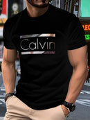 Men'S Casual T-Shirt Short Sleeve Tee Polyester Round Neck Lightweight Everyday - White - Size 2XL(AU 2XL/EU54)