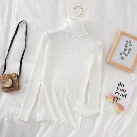Turtleneck Sweater Women'S Winter Top Thermal Base Layer High Neck Knit - Apricot - Size M(AU M/EU48)