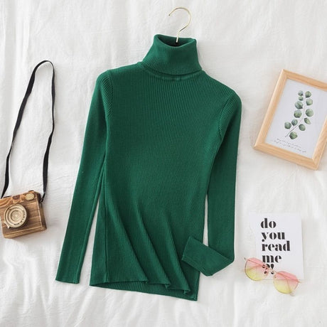 Turtleneck Sweater Women'S Winter Top Thermal Base Layer High Neck Knit - Brick Red - Size L(AU L/EU50)