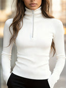 Women'S Turtleneck Top Black High Neck Top Slim Fit Knitwear Winter Layering - Coffee - Size S(AU S/EU46)