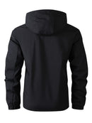 Men'S Hooded Windbreaker Lightweight Windbreaker Casual Jacket With Pockets - Black - Size 2XL(AU 2XL/EU54)