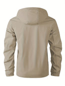 Men'S Hooded Windbreaker Lightweight Windbreaker Casual Jacket With Pockets - Black - Size 2XL(AU 2XL/EU54)