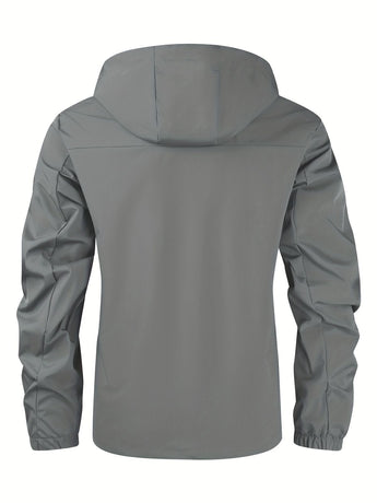 Men'S Hooded Windbreaker Lightweight Windbreaker Casual Jacket With Pockets - Black - Size L(AU L/EU50)