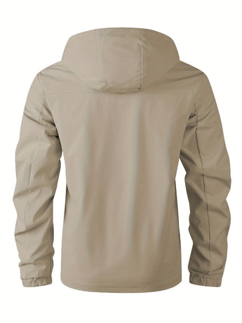 Men'S Hooded Windbreaker Lightweight Windbreaker Casual Jacket With Pockets - Black - Size L(AU L/EU50)