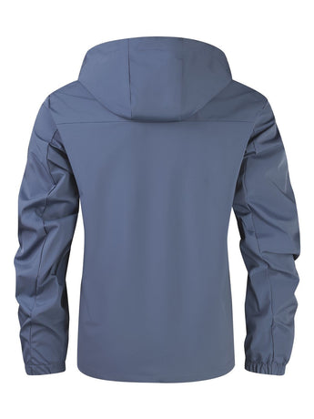 Men'S Hooded Windbreaker Lightweight Windbreaker Casual Jacket With Pockets - Dark Gray - Size L(AU L/EU50)