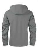 Men'S Hooded Windbreaker Lightweight Windbreaker Casual Jacket With Pockets - Khaki - Size L(AU L/EU50)