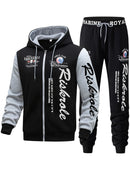 Men'S Hoodie Set Letter Print Hoodie Casual Sportswear Jogger Set Australian - Red - Size XL(AU XL/EU52)
