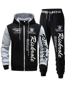 Men'S Hoodie Set Letter Print Hoodie Casual Sportswear Jogger Set Australian - White - Size L(AU L/EU50)