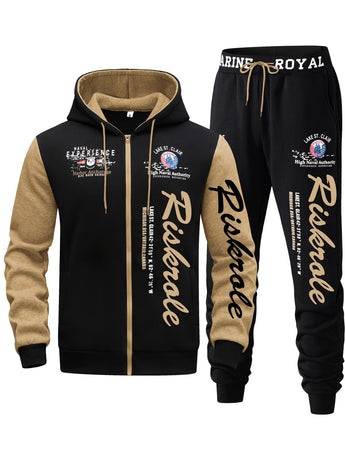 Men'S Hoodie Set Letter Print Hoodie Casual Sportswear Jogger Set Australian - White - Size L(AU L/EU50)
