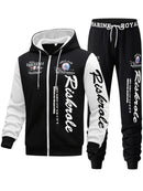 Men'S Hoodie Set Letter Print Hoodie Casual Sportswear Jogger Set Australian - White - Size L(AU L/EU50)