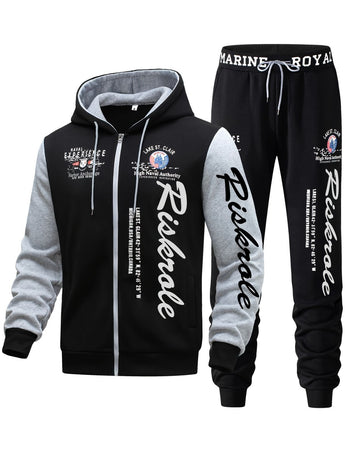 Men'S Hoodie Set Letter Print Hoodie Casual Sportswear Jogger Set Australian - Yellow - Size 4XL(AU 4XL/EU58)