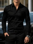 Men'S Formal Shirt Slim Fit Dress Shirt Long Sleeve Shirt Printed Shirt - Burgundy - Size S(AU S/EU46)