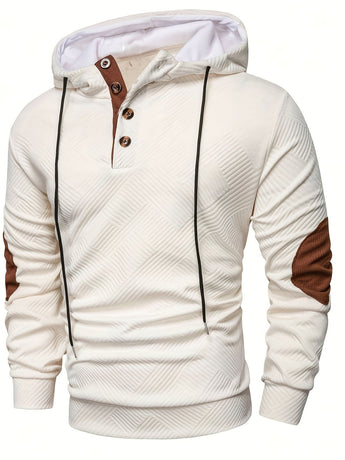 Men'S Casual Hoodie Color Block Sweatshirt Pullover Hoodie Australian - Khaki - Size XL(AU XL/EU52)