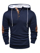 Men'S Casual Hoodie Color Block Sweatshirt Pullover Hoodie Australian - navy blue - Size M(AU M/EU48)