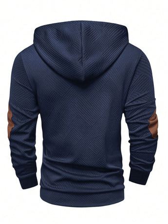 Men'S Casual Hoodie Color Block Sweatshirt Pullover Hoodie Australian - navy blue - Size M(AU M/EU48)