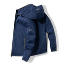 Men'S Hooded Jacket Outdoor Sport Jacket Lightweight Windbreaker Zip Pocket - Black - Size M(AU M/EU48)