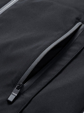 Men'S Hooded Jacket Outdoor Sport Jacket Lightweight Windbreaker Zip Pocket - Black - Size M(AU M/EU48)