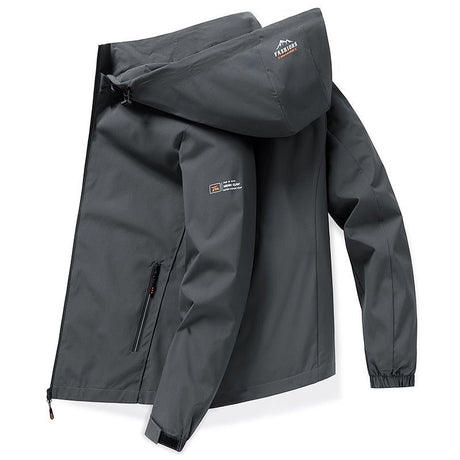 Men'S Hooded Jacket Outdoor Sport Jacket Lightweight Windbreaker Zip Pocket - Dark Green - Size 3XL(AU 3XL/EU56)