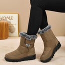 Women's Faux-Fur Trimmed Snow Boots - Blue - Size 8(AU8/EU36)