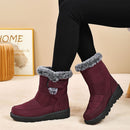 Women's Faux-Fur Trimmed Snow Boots - Blue - Size 8(AU8/EU36)