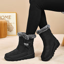 Women's Faux-Fur Trimmed Snow Boots - Gray - Size 8(AU8/EU36)