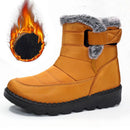 Women's Faux-Fur Trimmed Snow Boots - Yellow - Size 8(AU8/EU36)