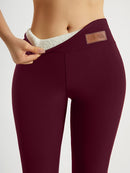 Solid Color Thickened Casual Sports Leggings - Black - Size 12(AU12/EU40)