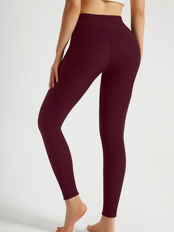 Solid Color Thickened Casual Sports Leggings - Blue - Size 16(AU16/EU44)