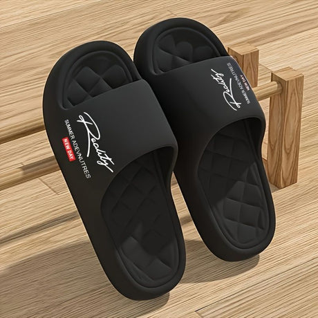 EVA One-Step-On Slippers - All-Season Unisex Design - Black - Size 9(AU9/EU42)
