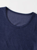 Men's Thermal Underwear Set 2-Piece Long Sleeve Top & High-Waist Pants - Blue - Size M(AU M/EU48)