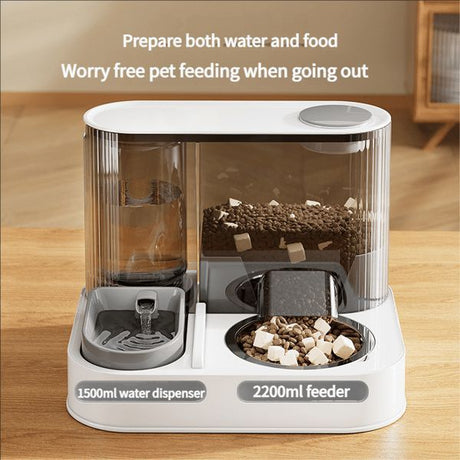Gray Green Automatic Cat Feeder Cat Water Dispenser Cat Feeding Set Cat Supplies Cat Care