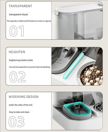 Gray Green Automatic Cat Feeder Cat Water Dispenser Cat Feeding Set Cat Supplies Cat Care