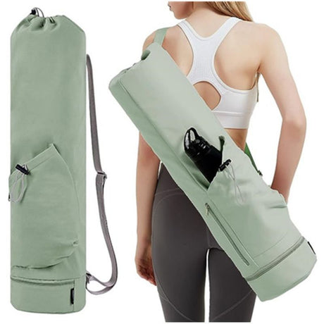 Green Beige Yoga Mat Bag Green Yoga Bag Yoga Mat Carrier Pilates Bag Fitness Accessories