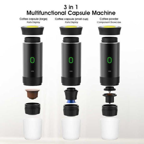 Black Portable Electric Coffee Grinder Compact Coffee Bean Grinder Fresh Coffee