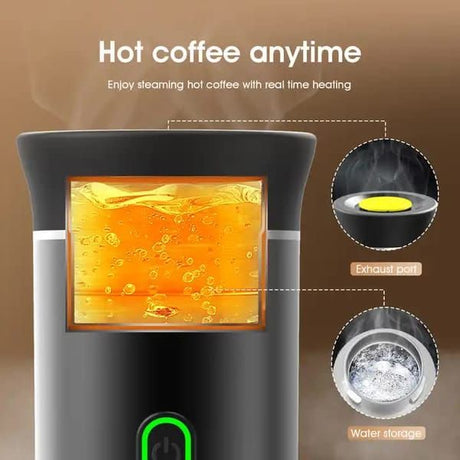Black Portable Electric Coffee Grinder Compact Coffee Bean Grinder Fresh Coffee